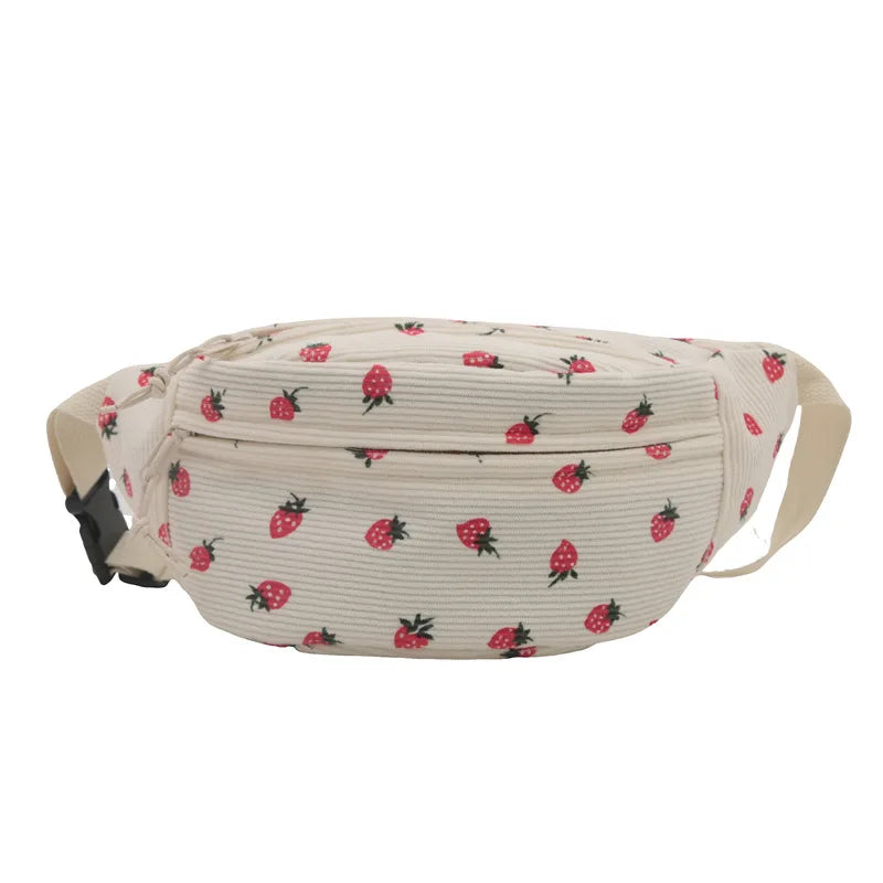 Sac Ceinture doux fraise d'été, look urbain tendance