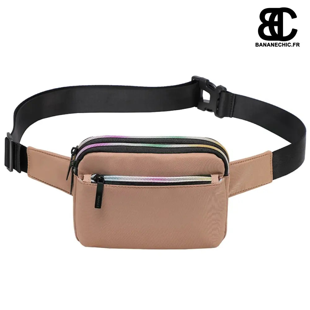 Mini sac banane en cuir pour femme - Coffee - banane -