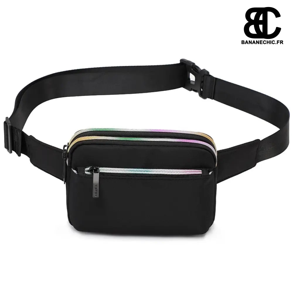 Mini sac banane en cuir pour femme - Black - banane - Banane