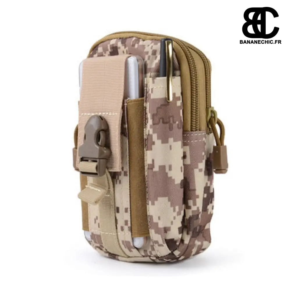 Pochette banane militaire étanche - Camouflage beige -