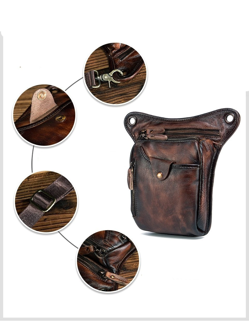 Sac Banane Sport en Cuir – Moto & Vélo, Style Urbain