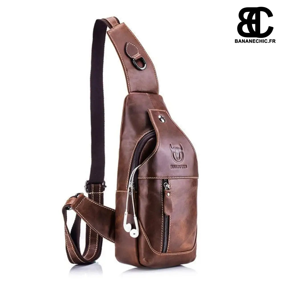 Sac à dos banane pour homme - Marron foncé - Banane - Banane