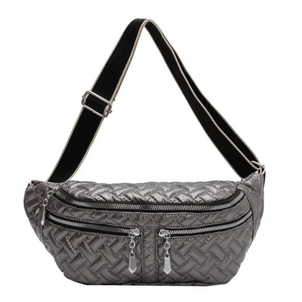 Sac banane argent matelassé - Argent - Banane - Banane Chic