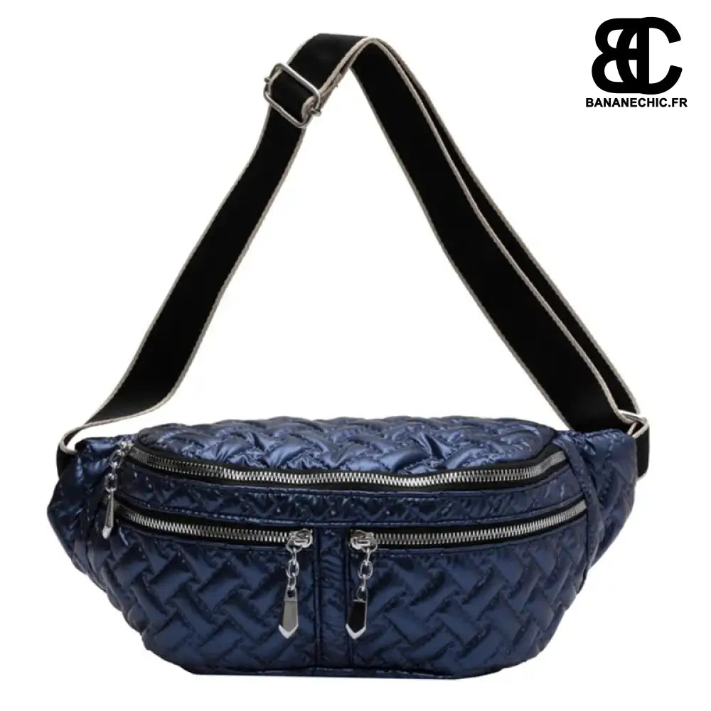 Sac banane argent matelassé - Bleu - Banane - Banane Chic ™