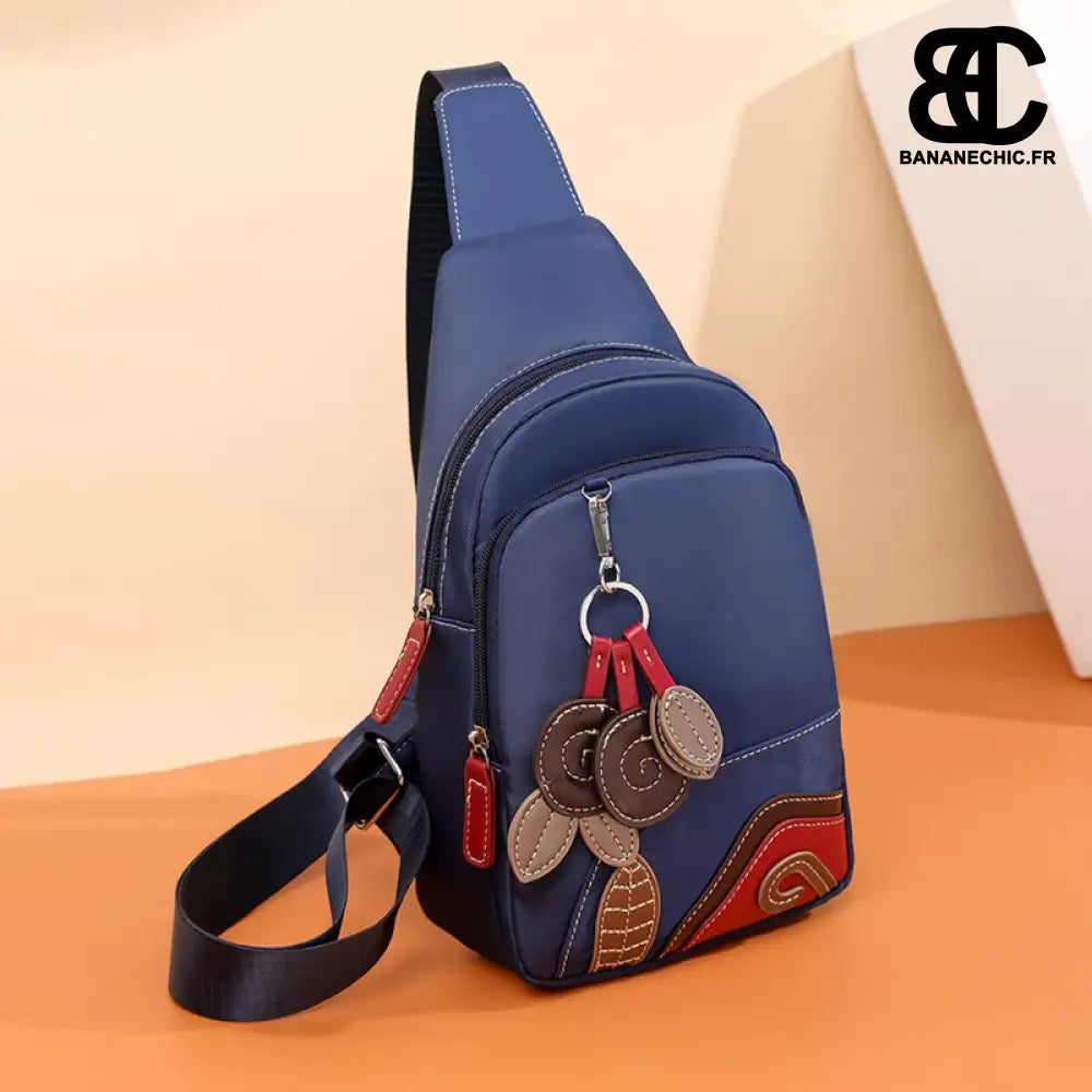 Sac Banane Bohème Bandoulière - Cuir - Bleu - banane -