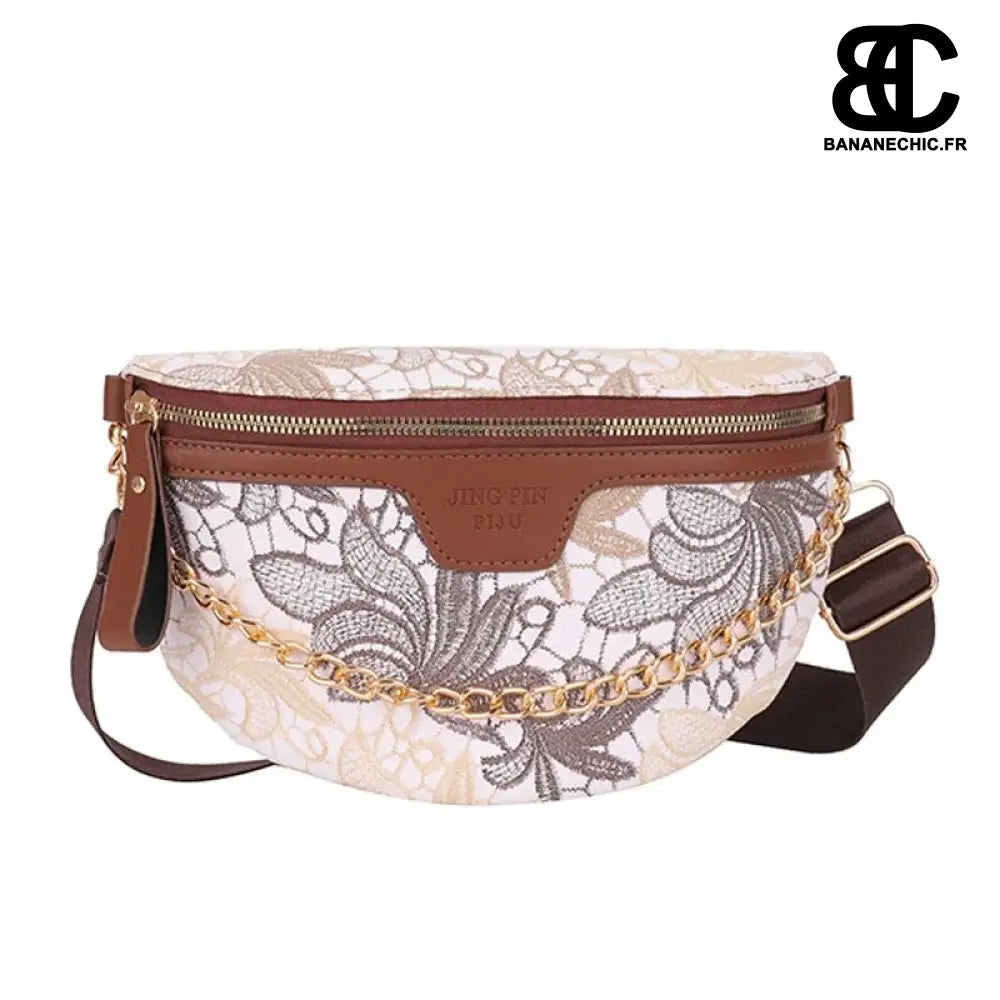 Sac banane brodé tendance - Marron - banane - Banane Chic ™