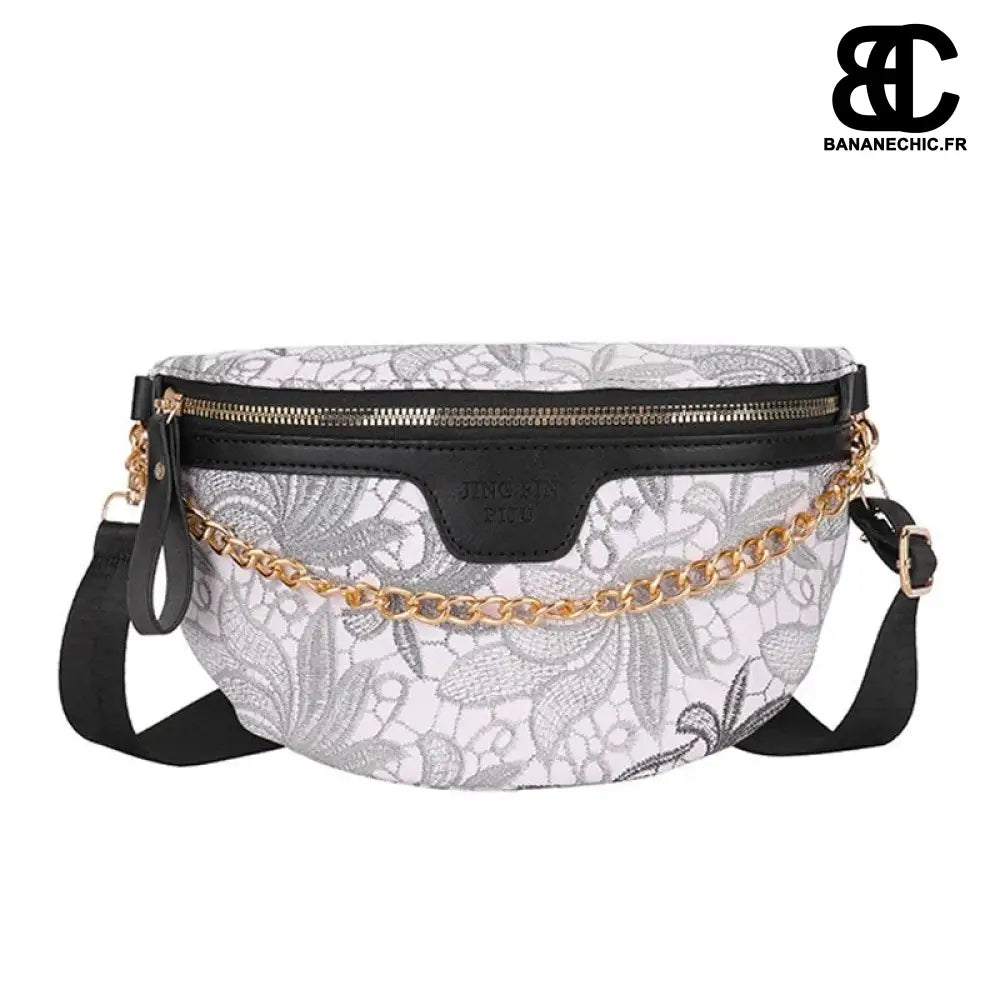 Sac banane brodé tendance - Noir - banane - Banane Chic ™