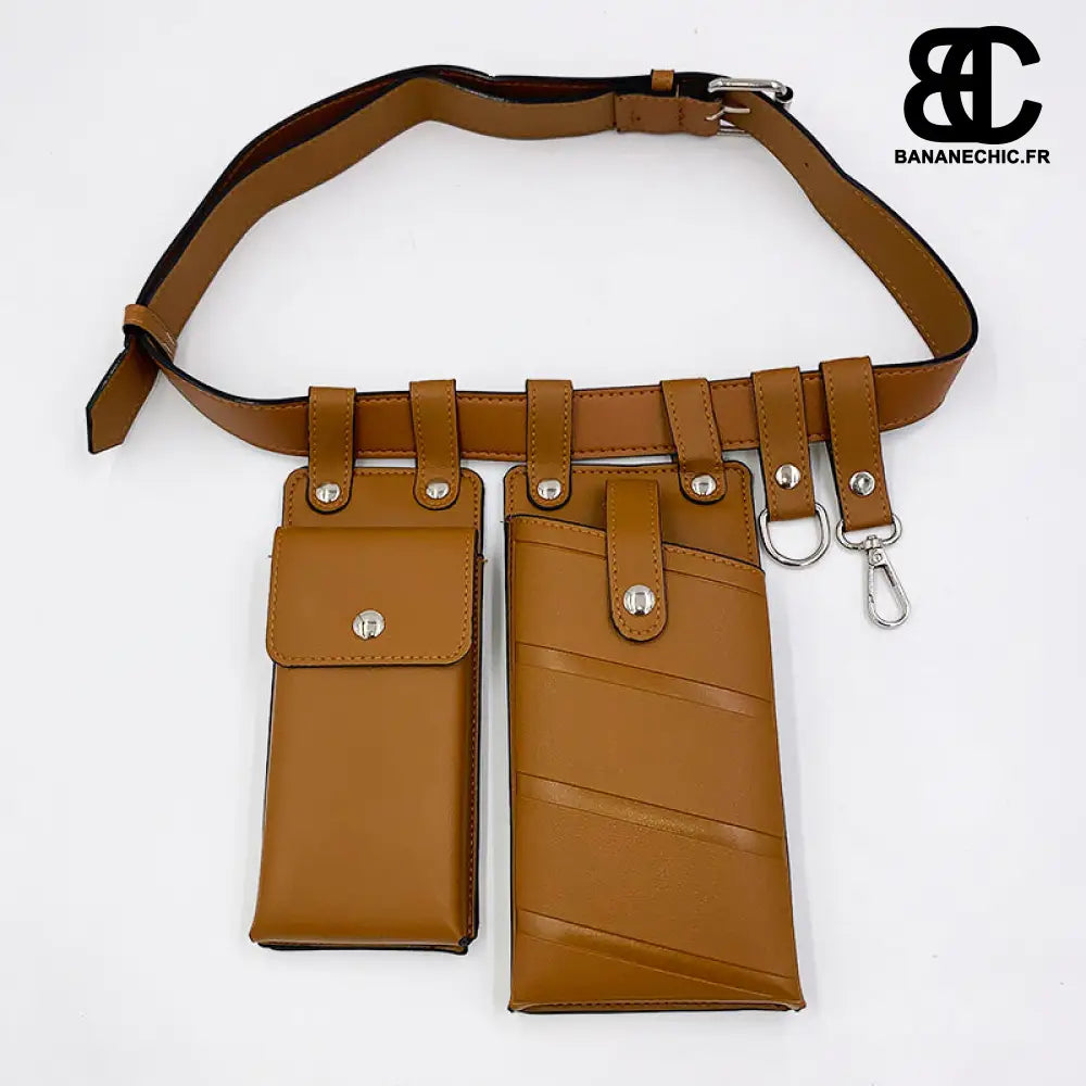 Sac banane ceinture compacte mode - Marron - Sac Banane -