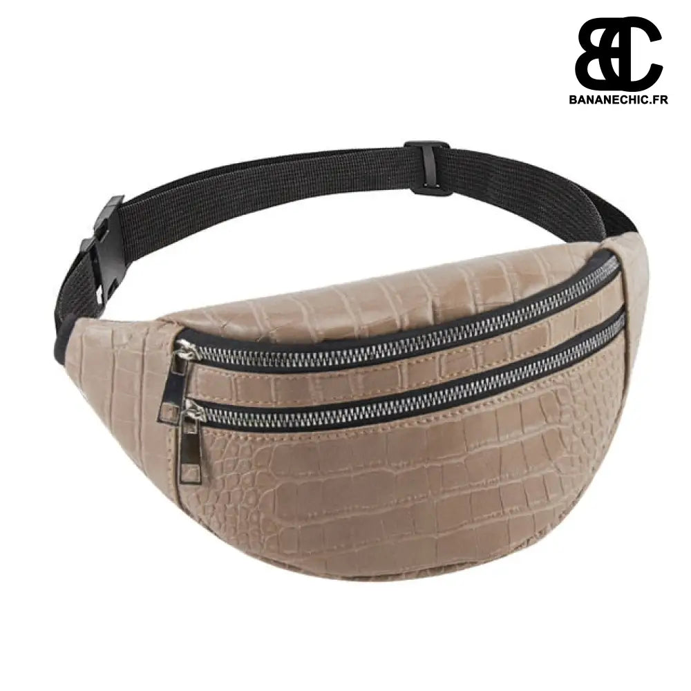 Sac banane chic cuir femme - Kaki - Banane - Banane Chic ™