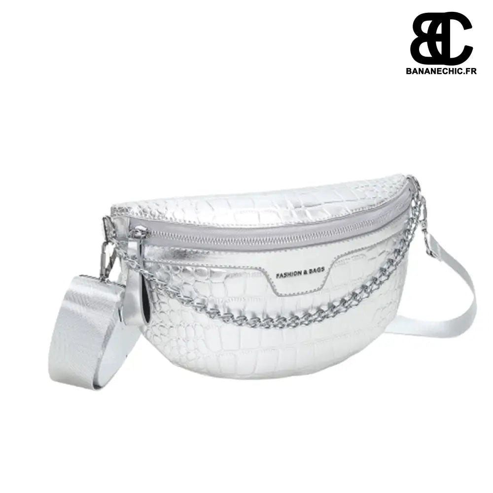 Sac banane chic vert brillant - Argent - Banane - Banane