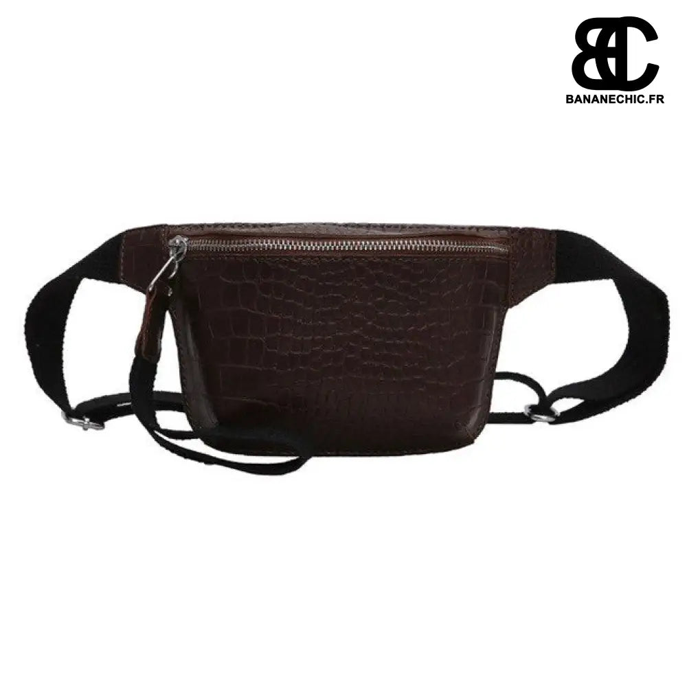 Sac banane croco tendance incontournable - Marron - Banane -