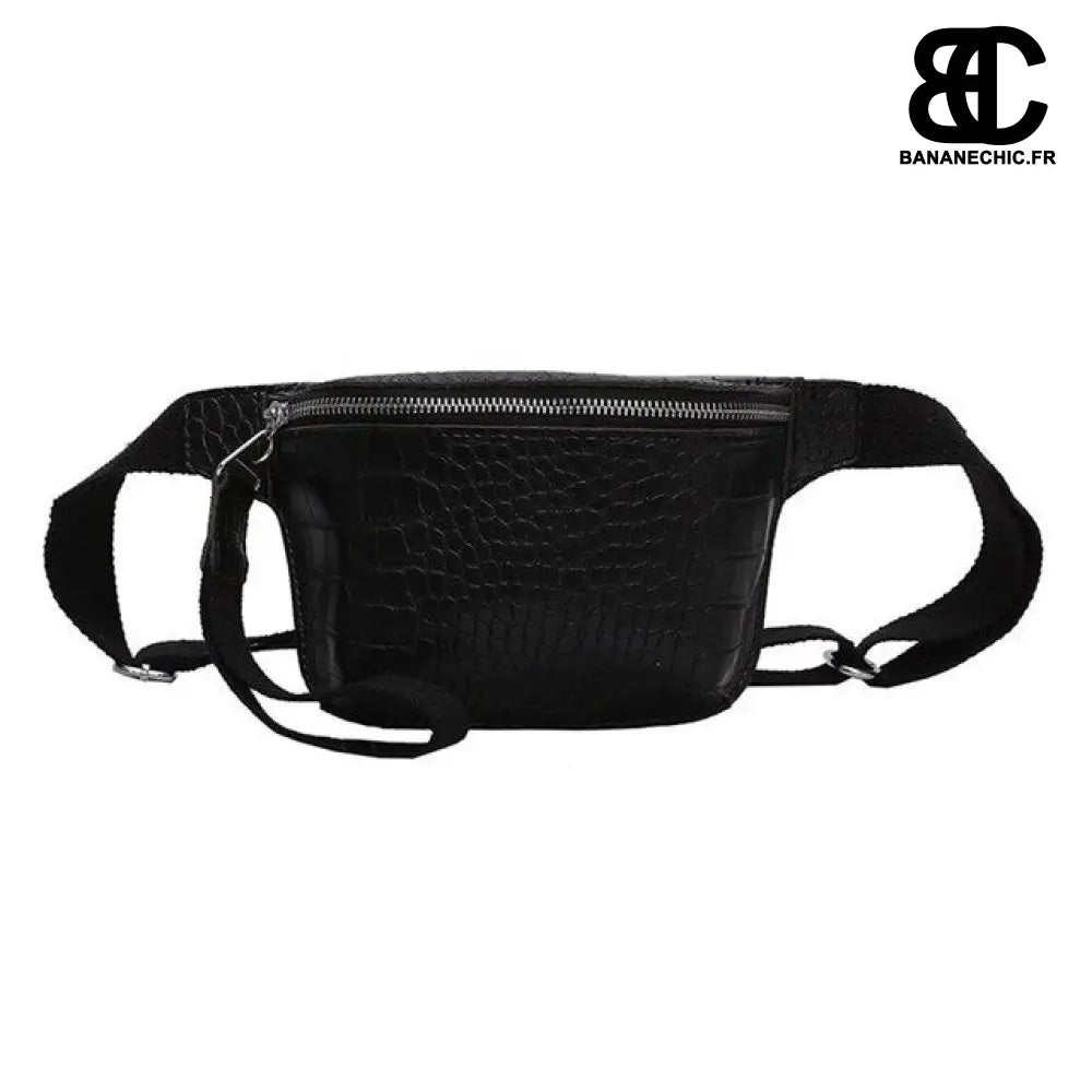 Sac banane croco tendance incontournable - Noir - Banane -