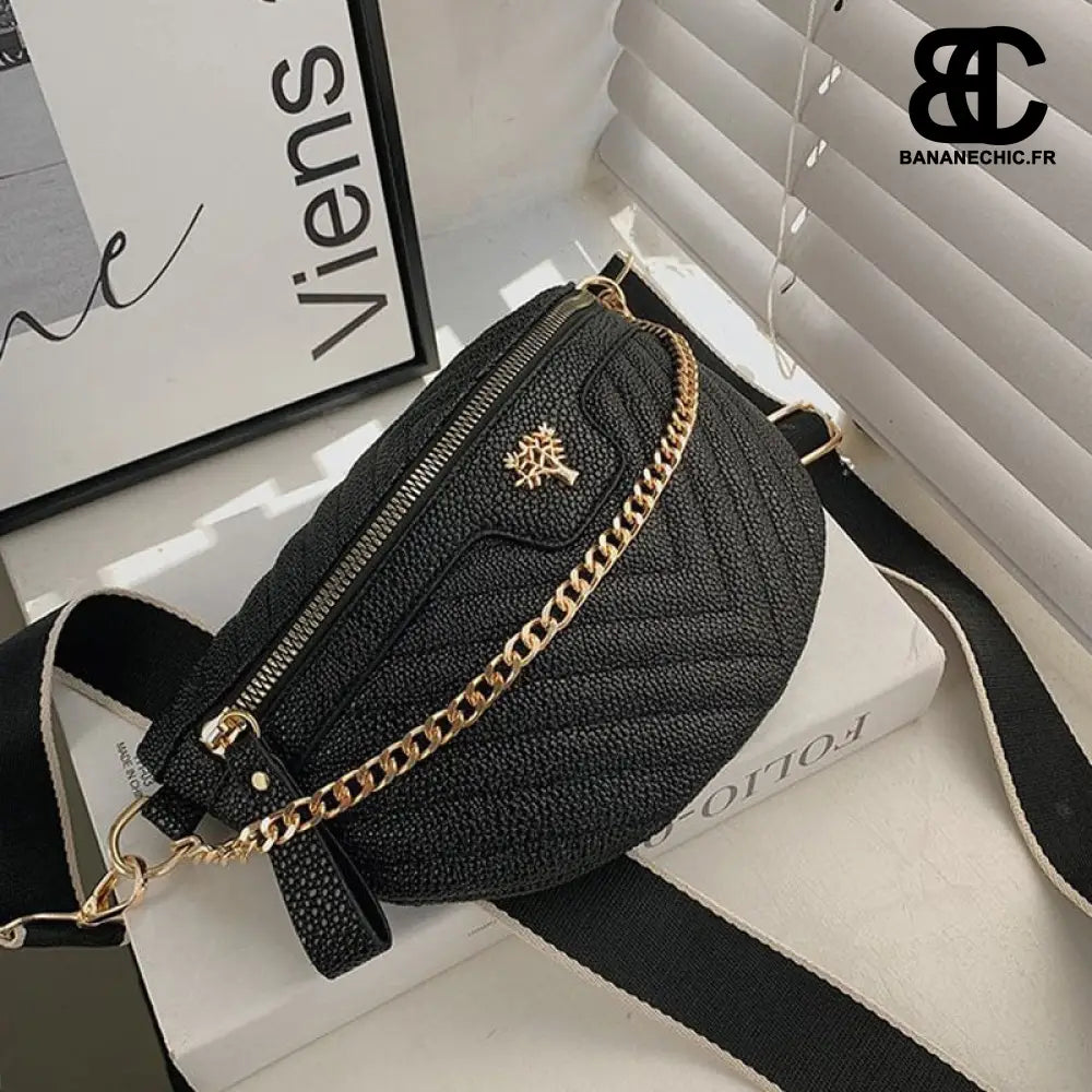 Sac banane cuir blanc - Black - Banane - Banane Chic ™