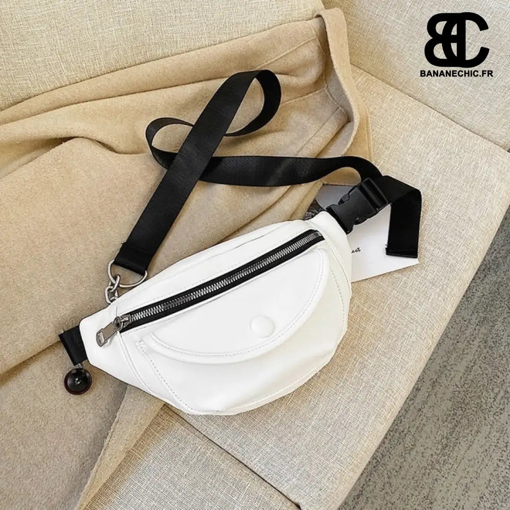 Sac banane cuir blanc élégant - Blanc - Banane - Banane Chic