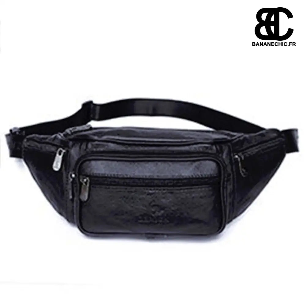 Sac banane cuir brun - Noir - Banane - Banane Chic ™