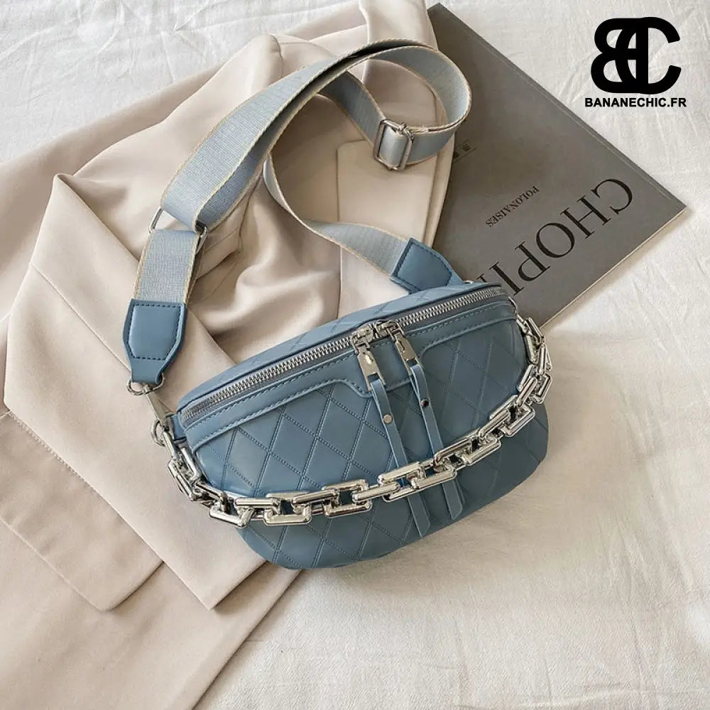 Sac banane cuir chic - Bleu - banane - Banane Chic ™