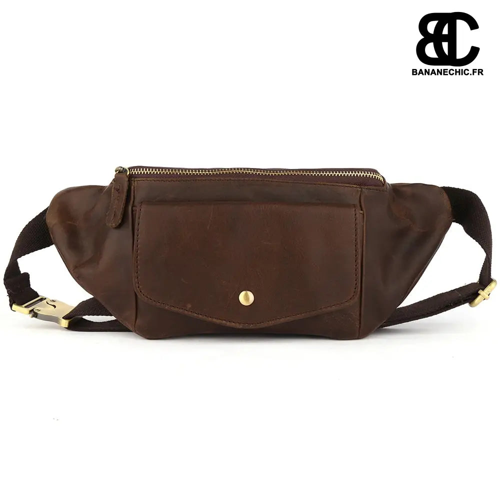 Sac banane cuir chic homme - Café - Banane - Banane Chic ™