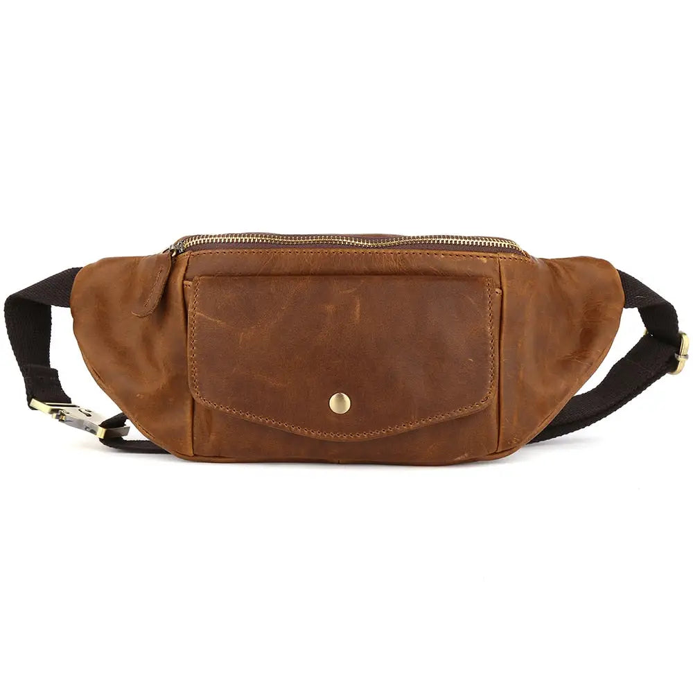 Sac banane cuir chic homme - Marron - Banane - Banane Chic ™