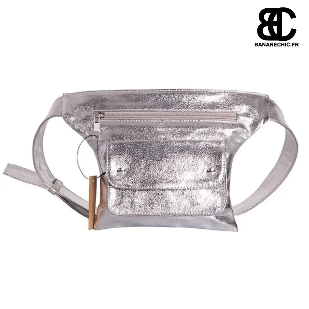 Sac banane cuir femme - Argent - Banane - Banane Chic ™
