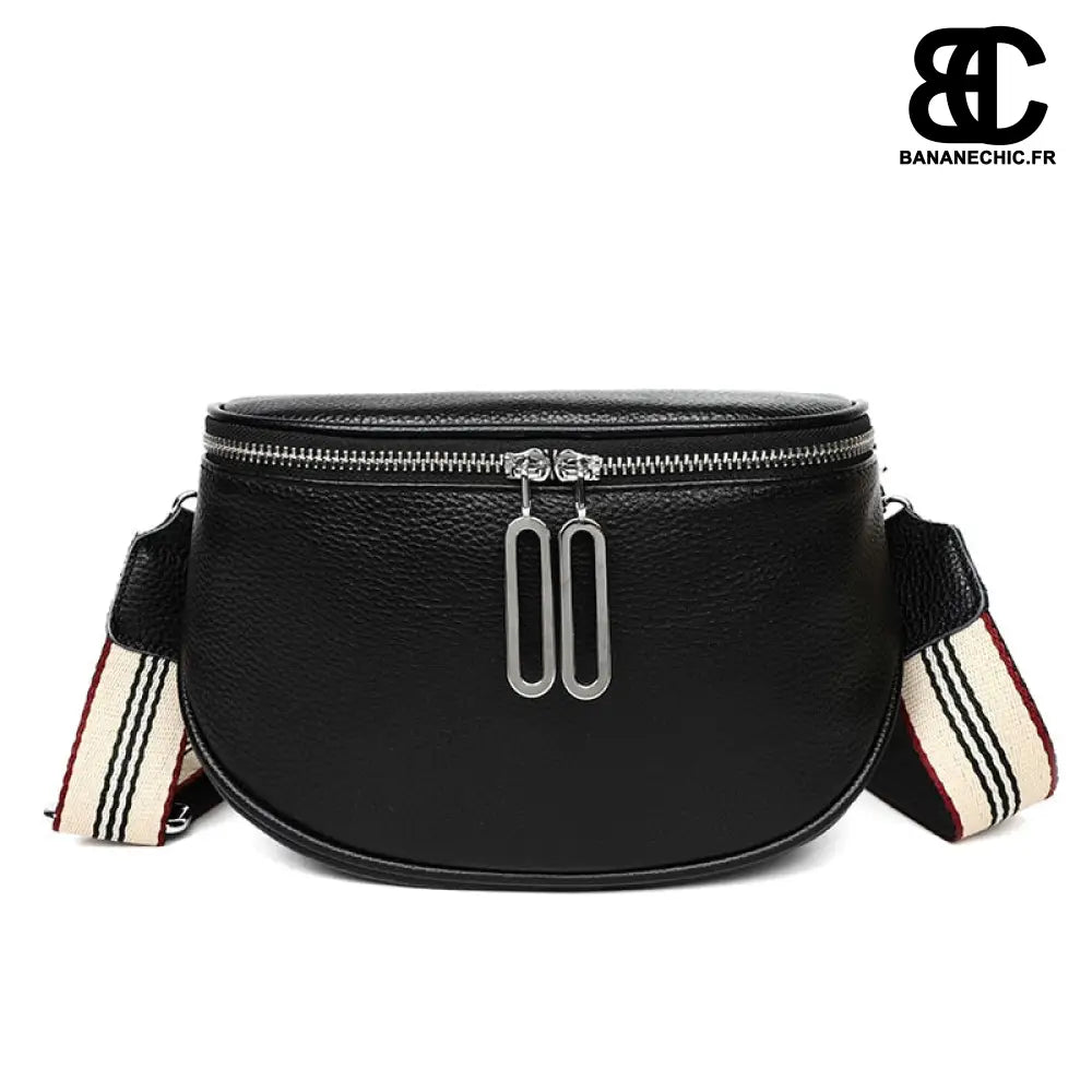 Sac Banane Cuir Femme - Noir - Sac Banane - Banane Chic ™