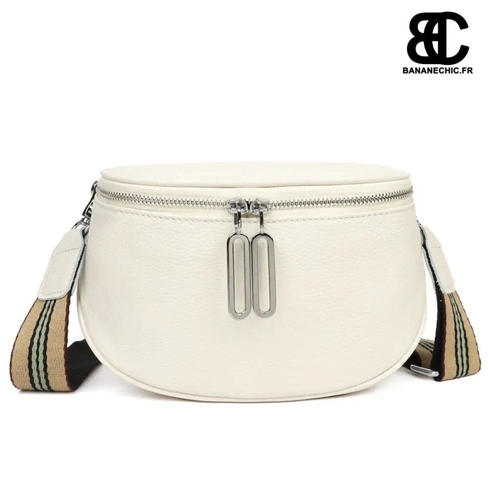 Sac Banane Cuir Femme - Blanc - Sac Banane - Banane Chic ™
