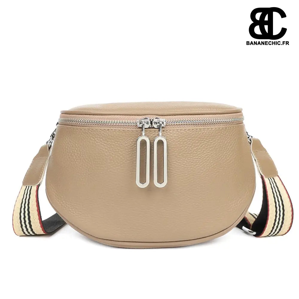 Sac Banane Cuir Femme - Beige - Sac Banane - Banane Chic ™