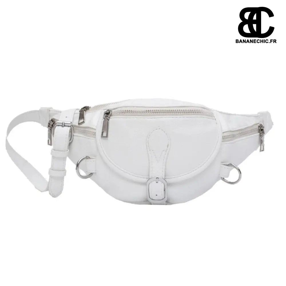 Sac banane cuir femme - Blanc - Banane - Banane Chic ™