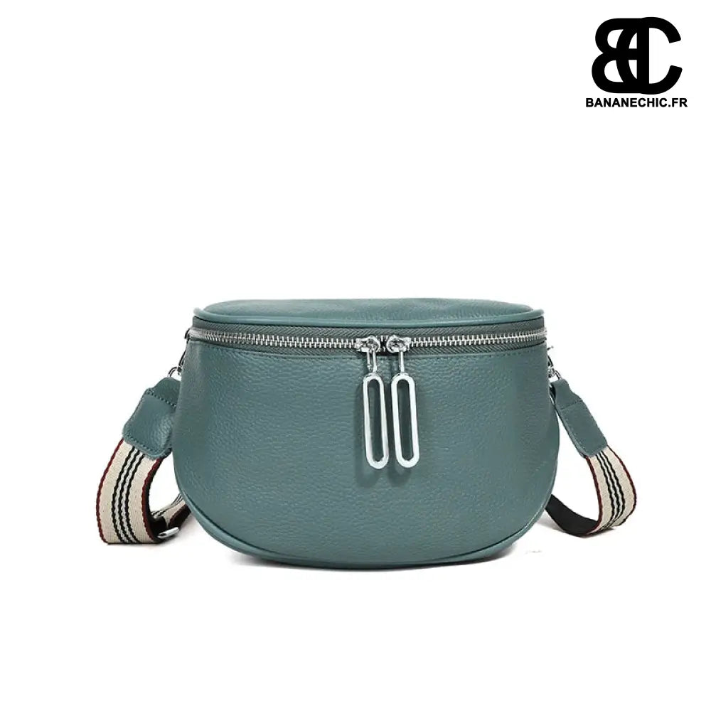 Sac Banane Cuir Femme - Bleu pétrole - Sac Banane - Banane
