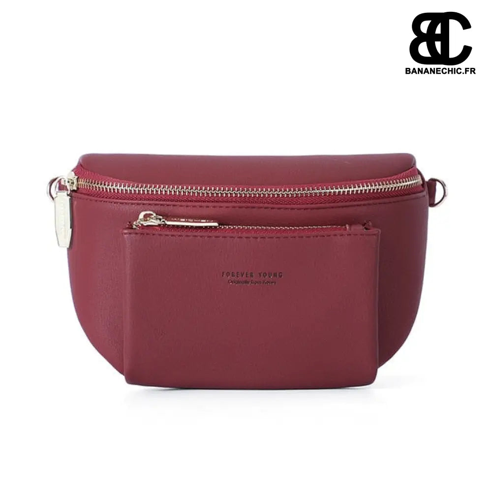 Sac banane cuir femme élégant - Rouge - Banane - Banane Chic