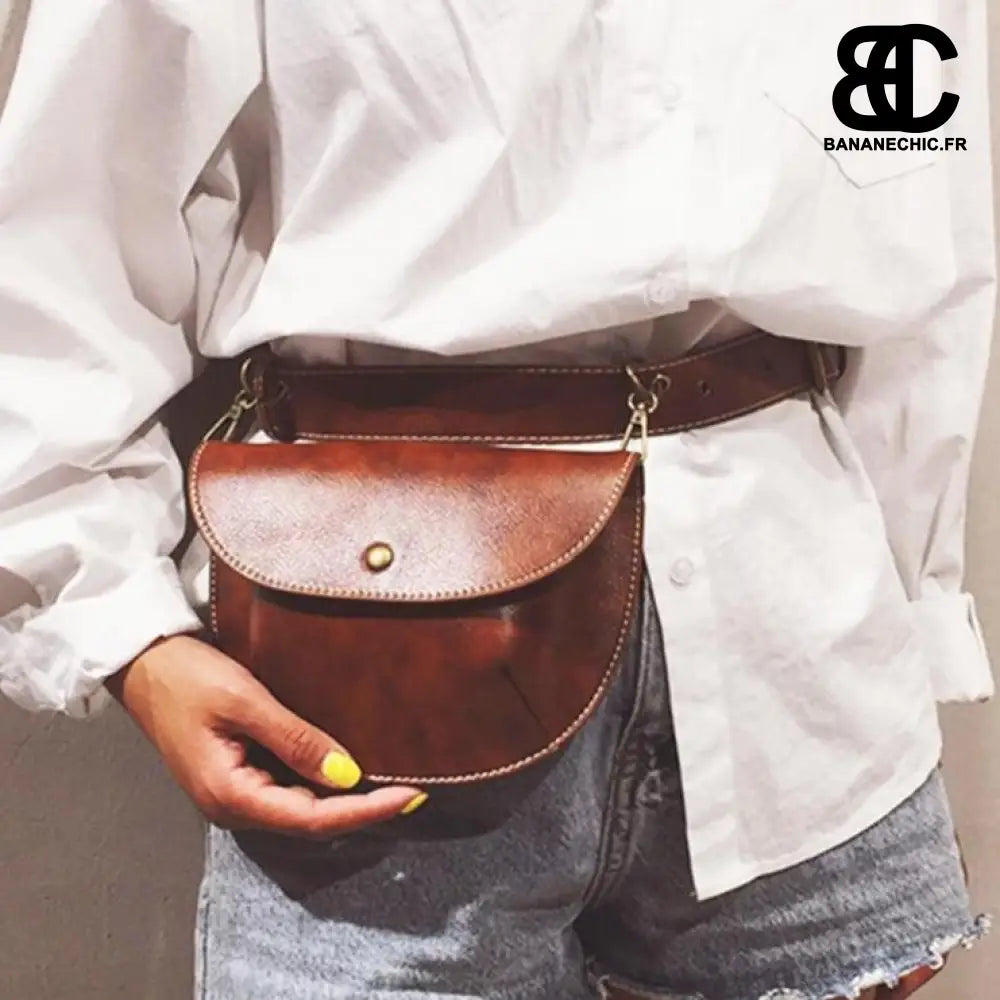 Sac banane cuir femme vintage - banane - Banane Chic ™