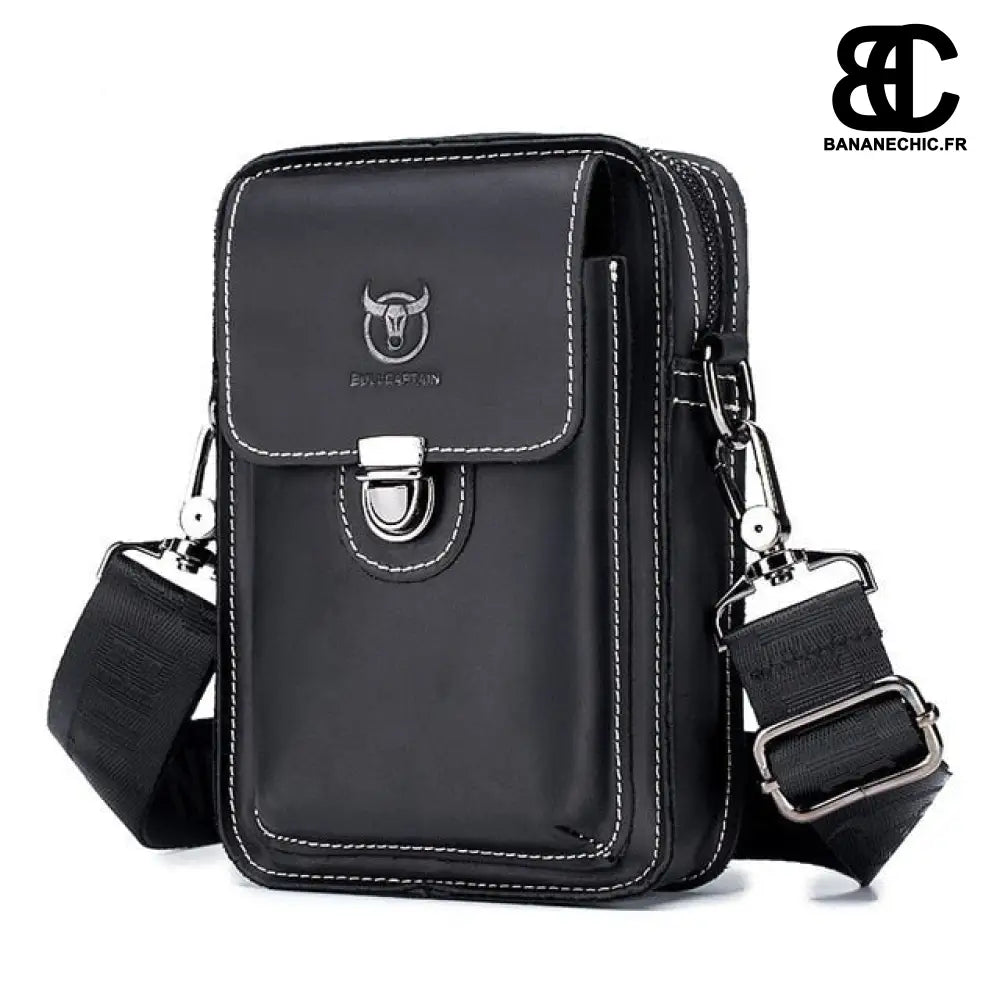 Sac banane cuir homme chic - Noir - Banane - Banane Chic ™