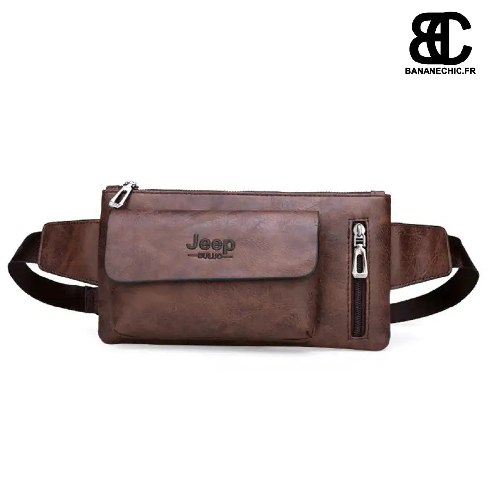 Sac banane cuir homme jeep - Marron - Banane - Banane Chic ™