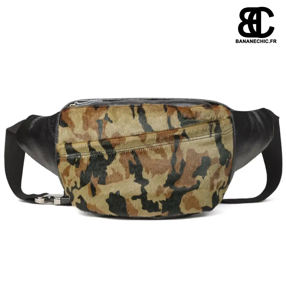 Sac banane cuir homme militaire camouflage - Jungle - Banane