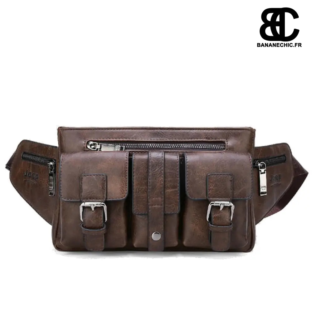 Sac banane cuir homme multi - Marron - Banane - Banane Chic