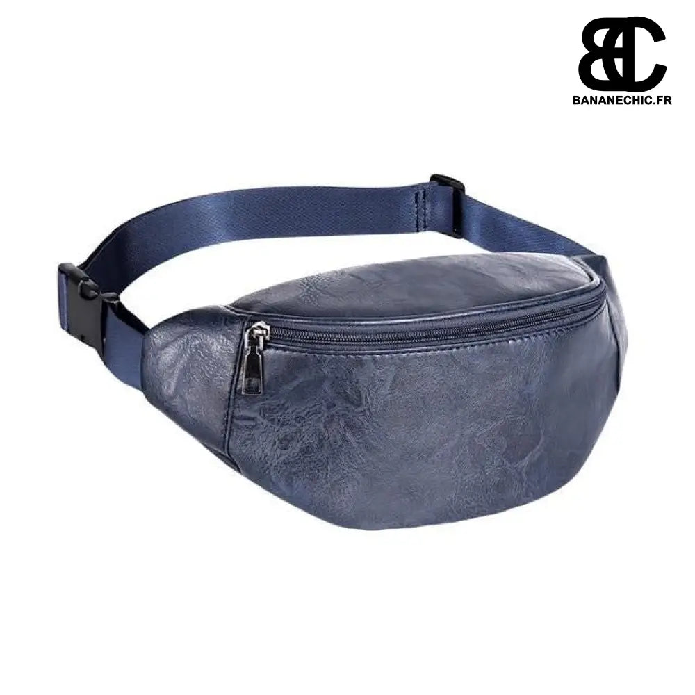 Sac banane cuir marron femme - Bleu - Banane - Banane Chic ™