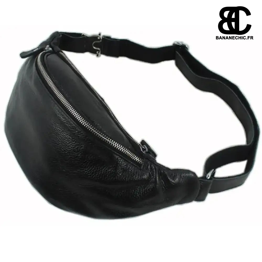 Sac Banane Cuir Noir - Sac Banane - Banane Chic ™
