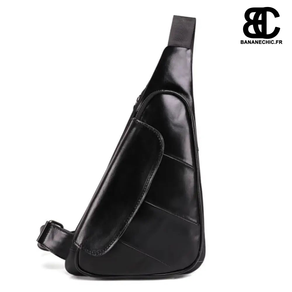 Sac banane cuir noir homme - Noir - Banane - Banane Chic ™