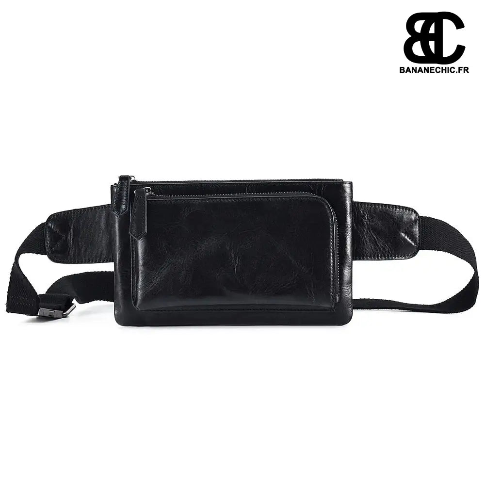 Sac banane cuir noir homme - Banane - Banane Chic ™