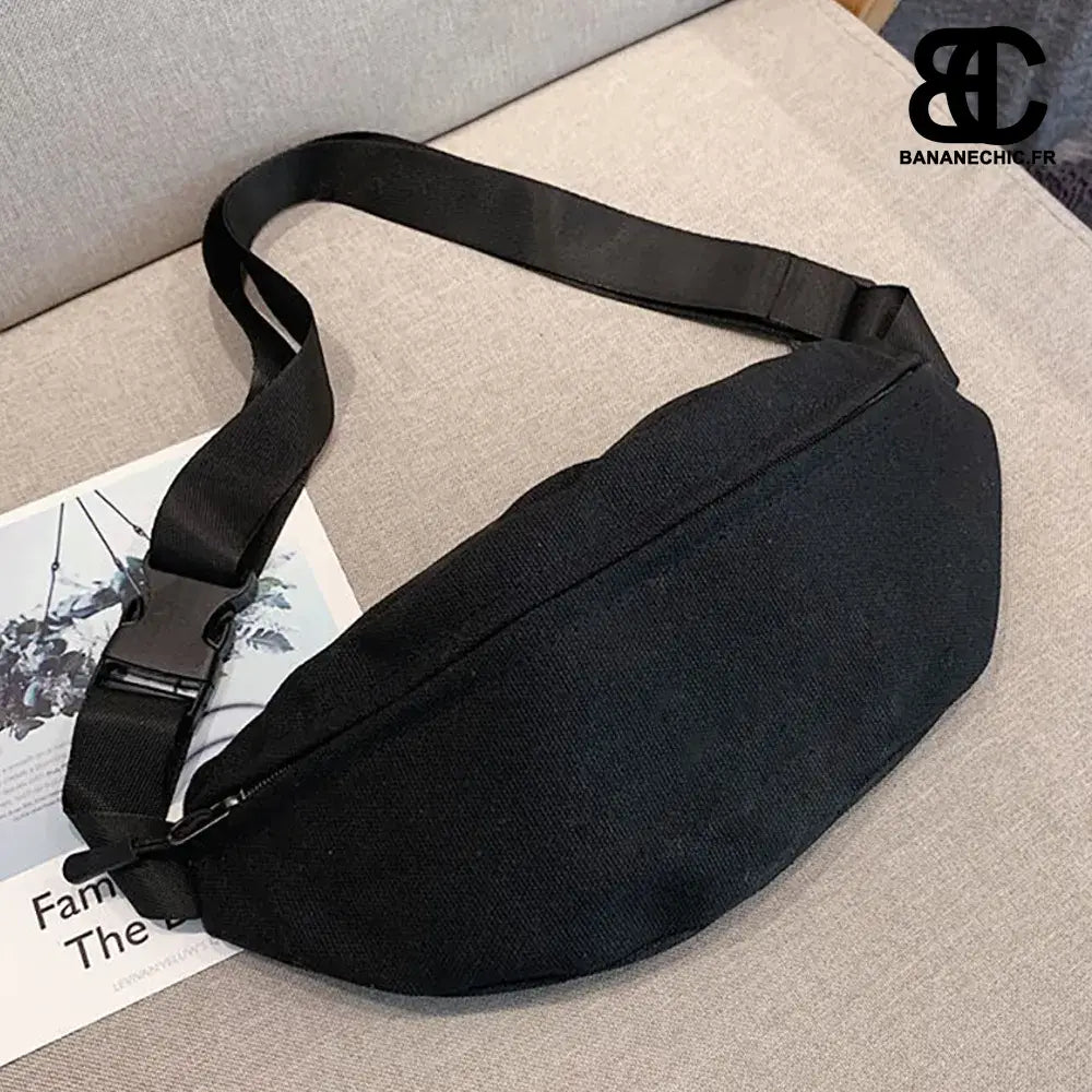 Sac banane cuir noir initialisé - Sans - banane - Banane