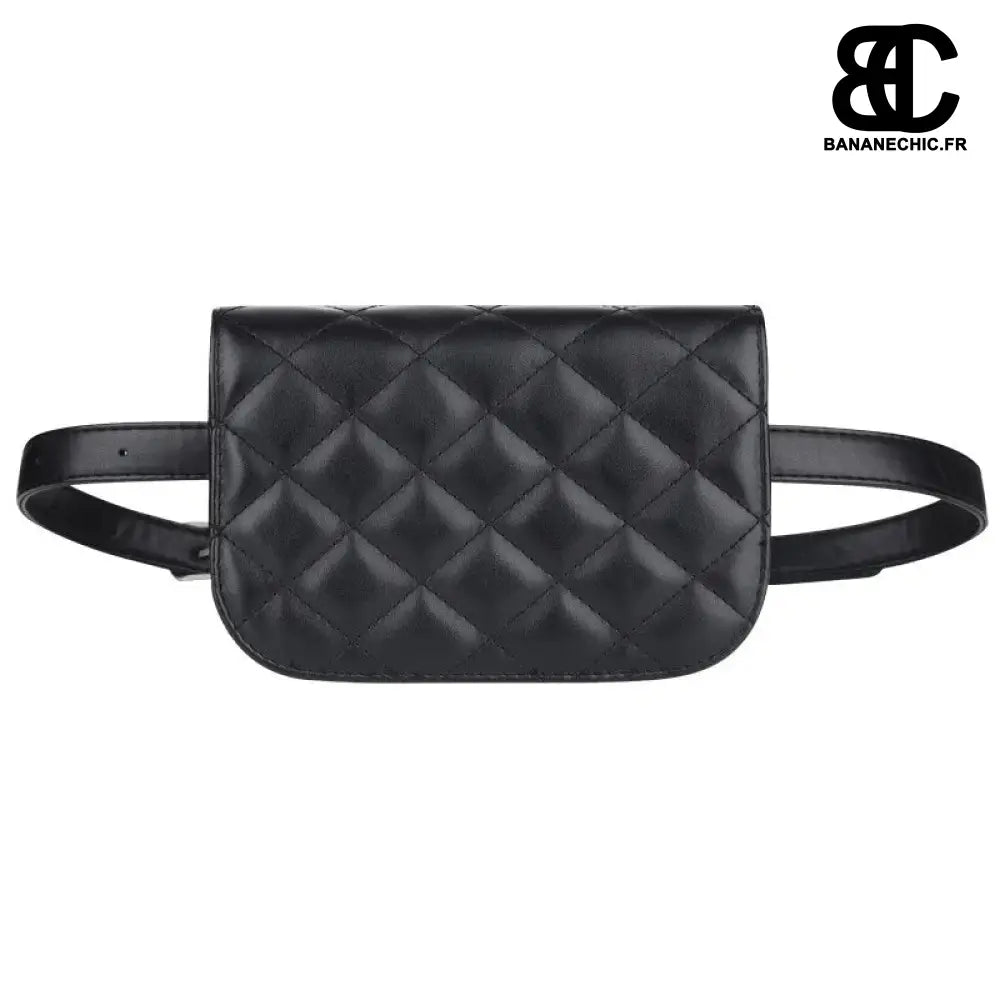 Sac banane cuir noir pochette femme - 3 - Banane - Banane