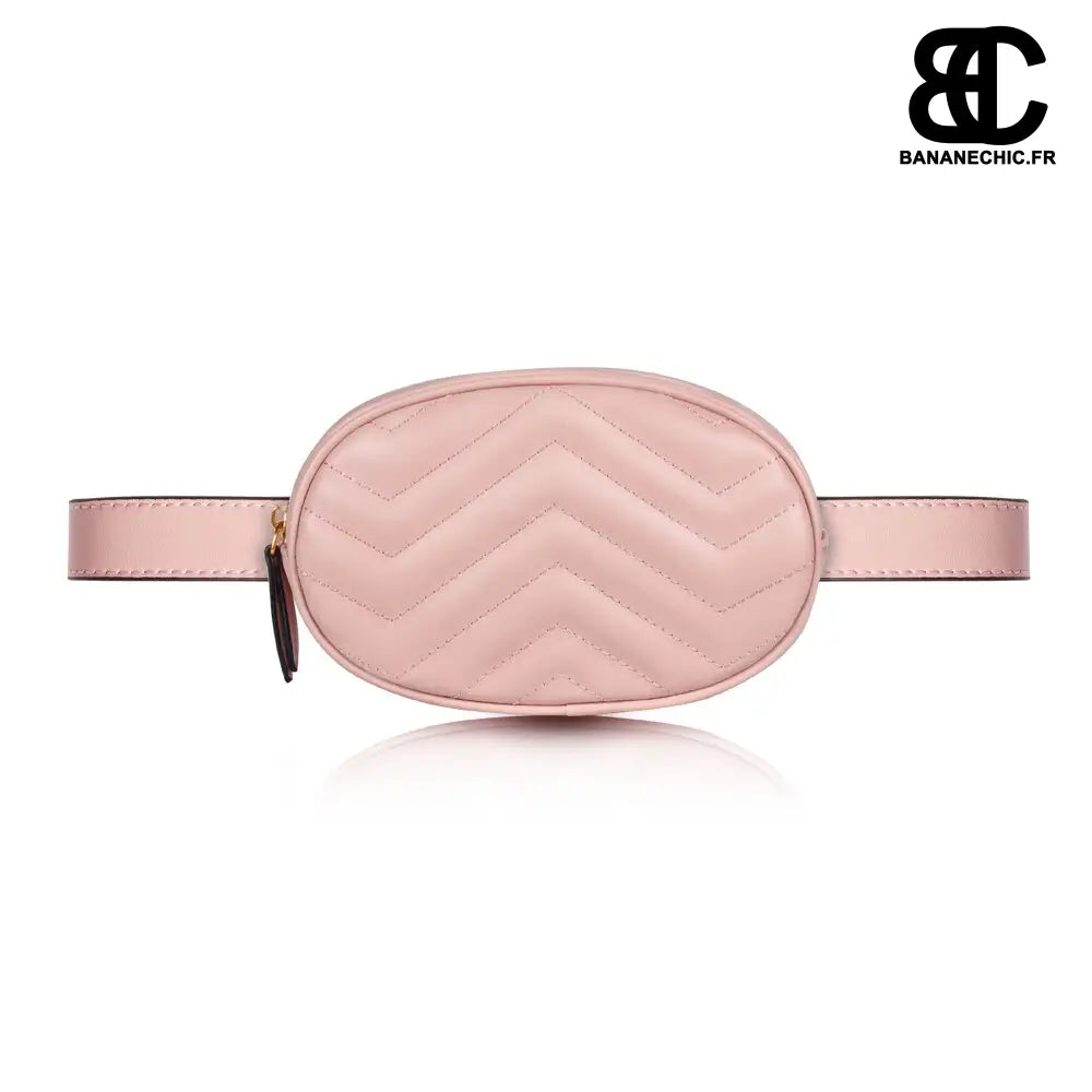 Sac banane cuir ovale femme - Rose - banane - Banane Chic ™