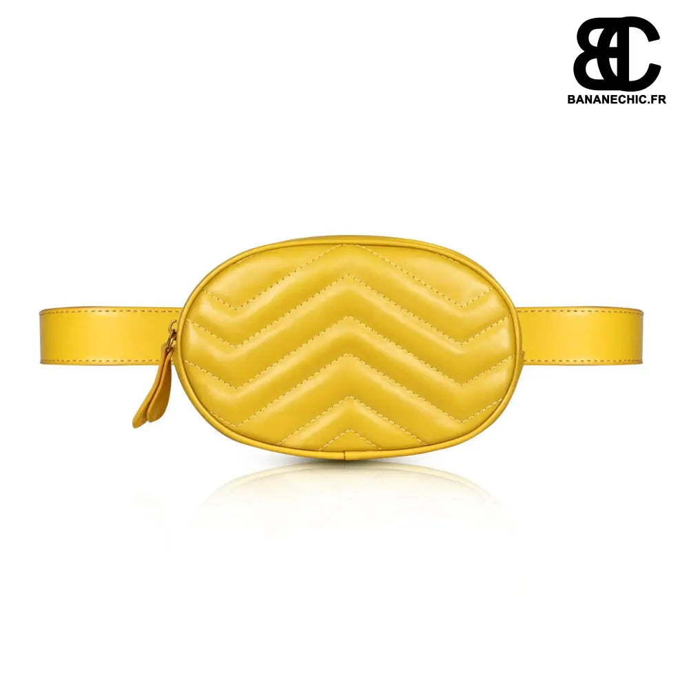 Sac banane cuir ovale femme - Jaune - banane - Banane Chic ™