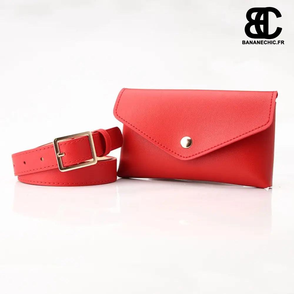 Sac banane cuir pochette - Rouge - Banane - Banane Chic ™