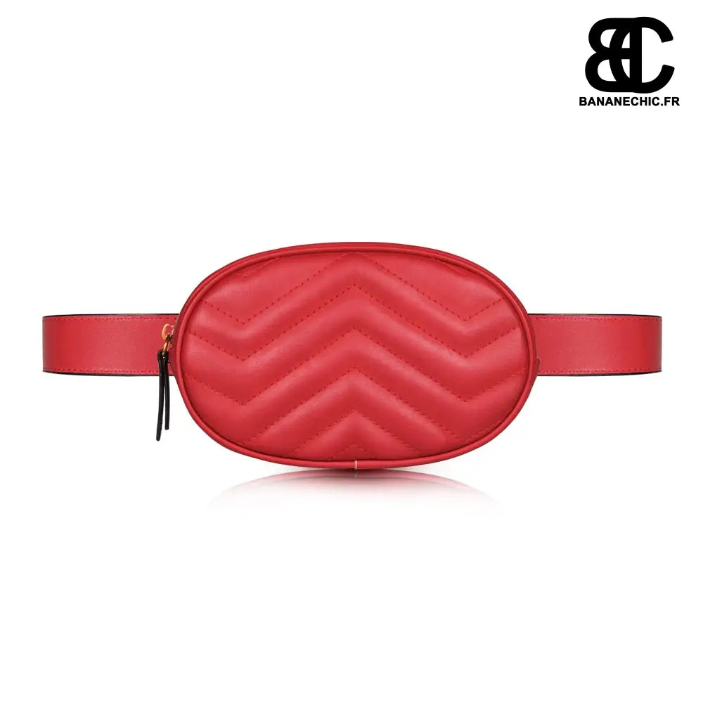 Sac banane cuir rond - Rouge - Banane - Banane Chic ™