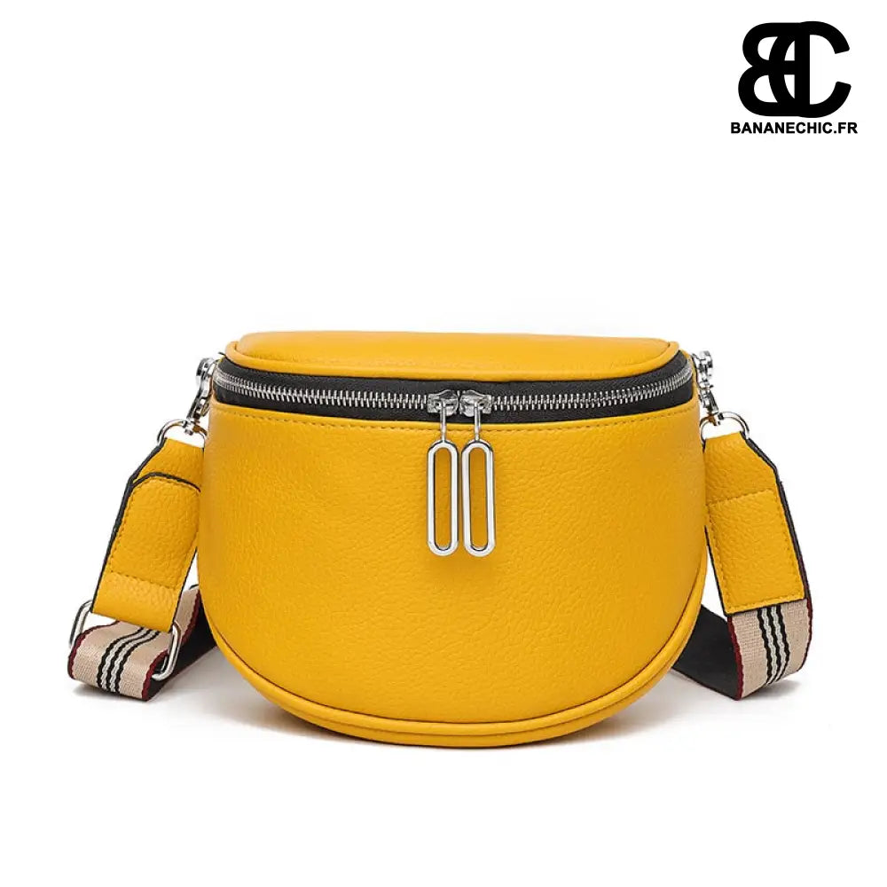 Sac banane cuir rouge rétro - Jaune - banane - Banane Chic ™