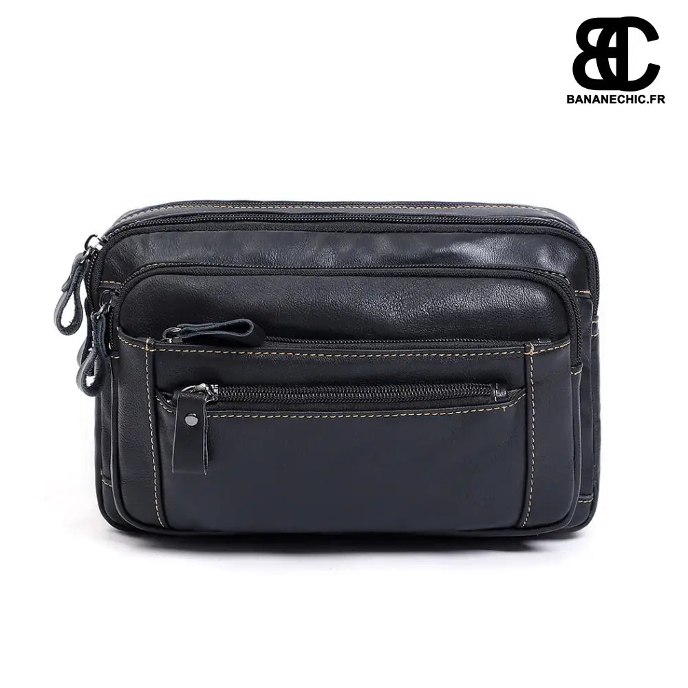 Sac banane cuir voyage homme - Noir - Banane - Banane Chic ™