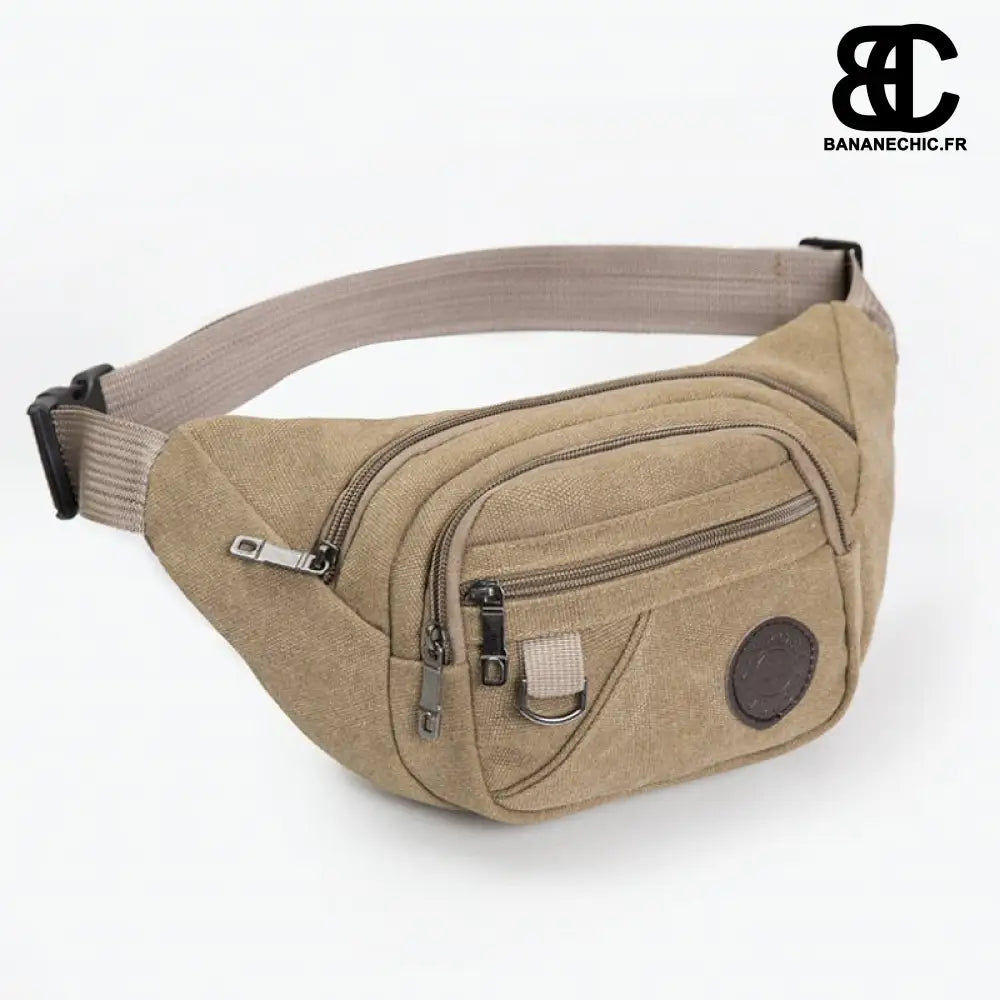 Sac banane décontracté 5 poches unisex - Kaki - Banane -