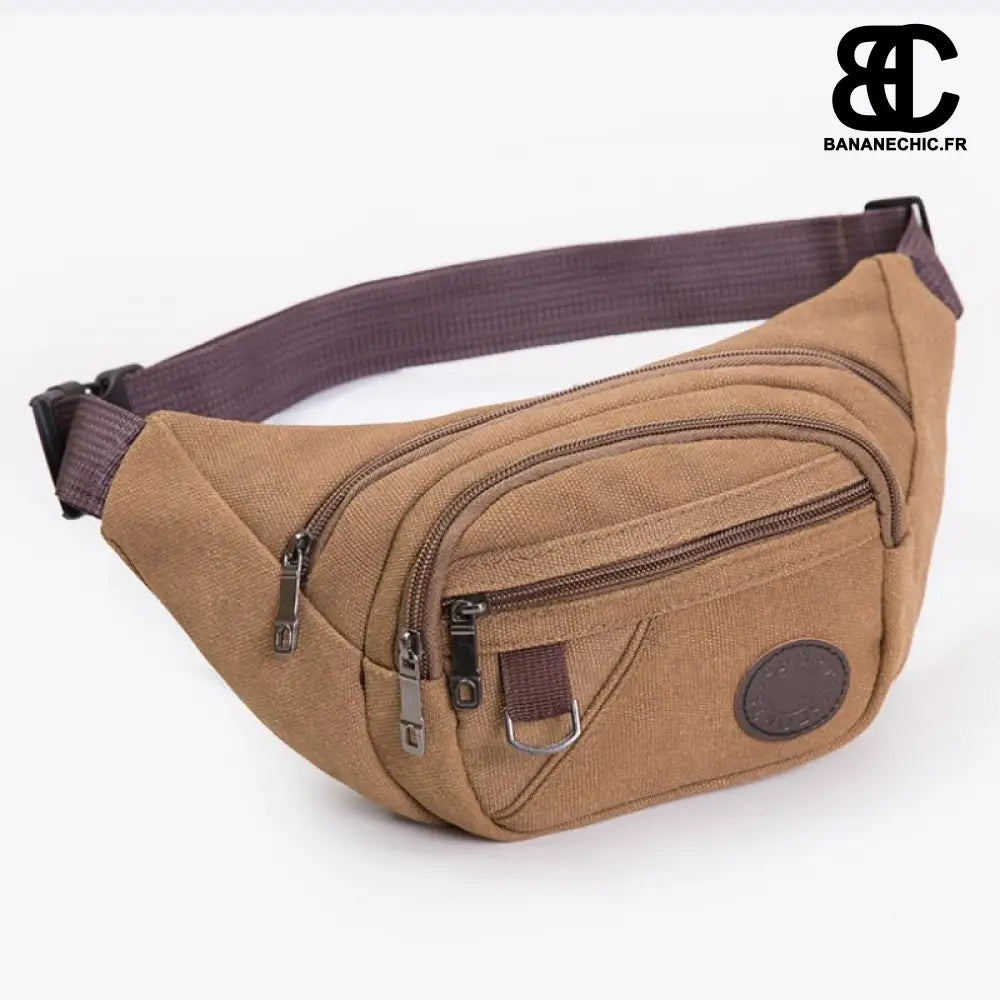 Sac banane décontracté 5 poches unisex - Marron - Banane -
