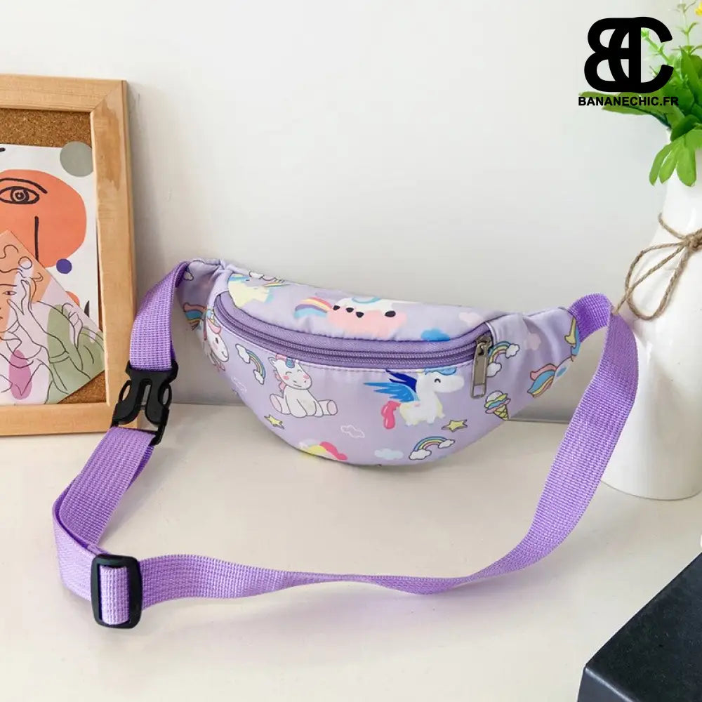 Sac banane dinosaures enfant - Violet - Banane - Banane Chic