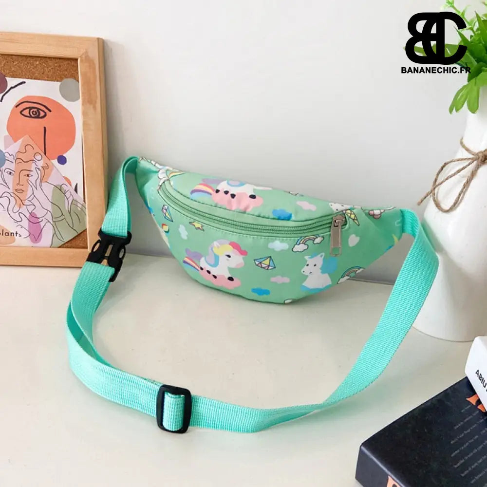 Sac banane dinosaures enfant - Vert - bleu - Banane - Banane